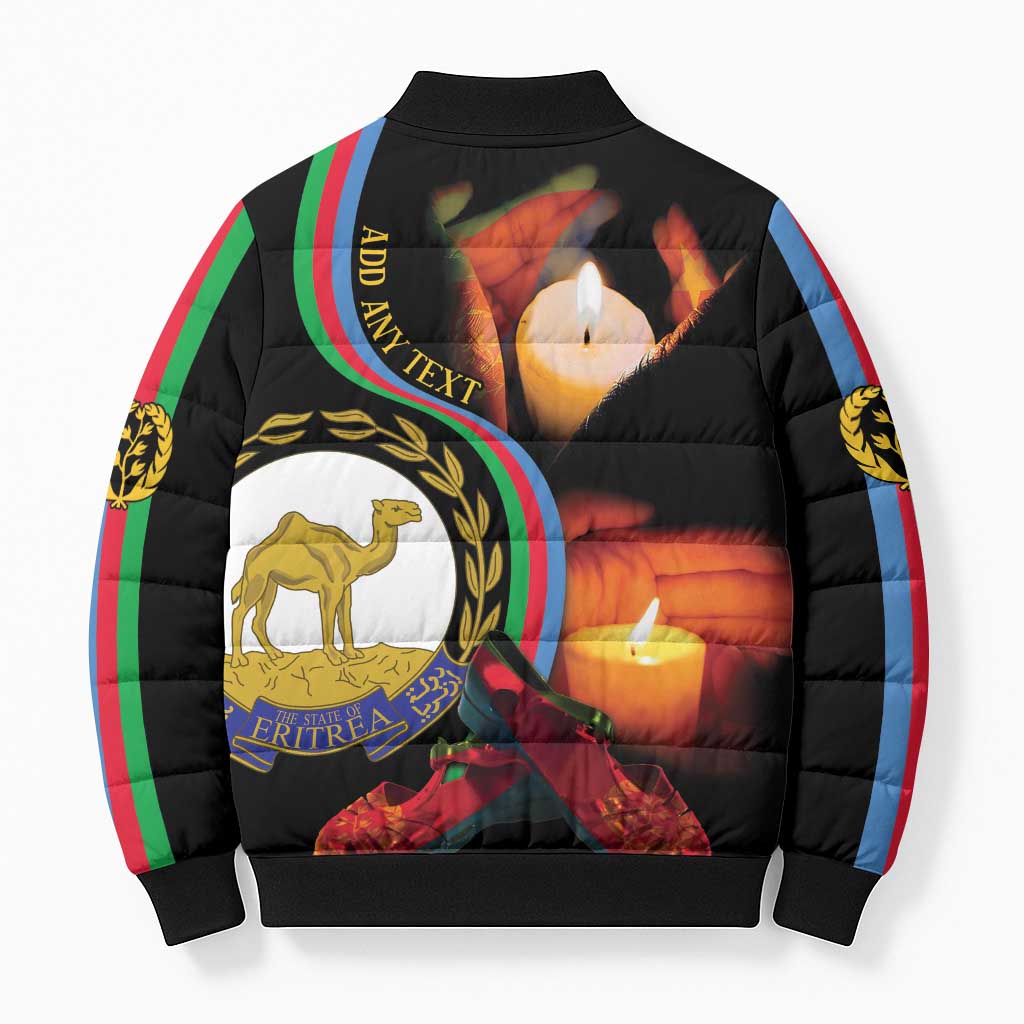 Personalized Afro-Eritrea Maelti Siwuat Bomber Puffer Jacket Candle Vigil Glory To Our Martyrs Eritrea