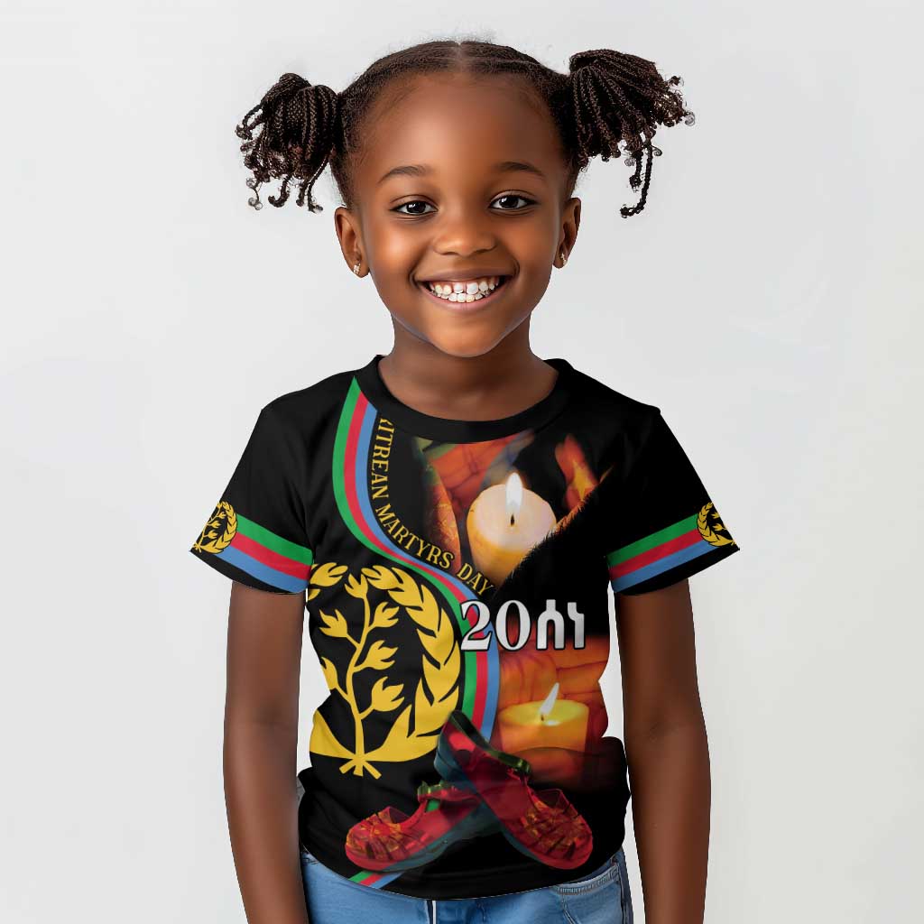 Personalized Afro-Eritrea Maelti Siwuat Kid T shirt Candle Vigil Glory To Our Martyrs Eritrea