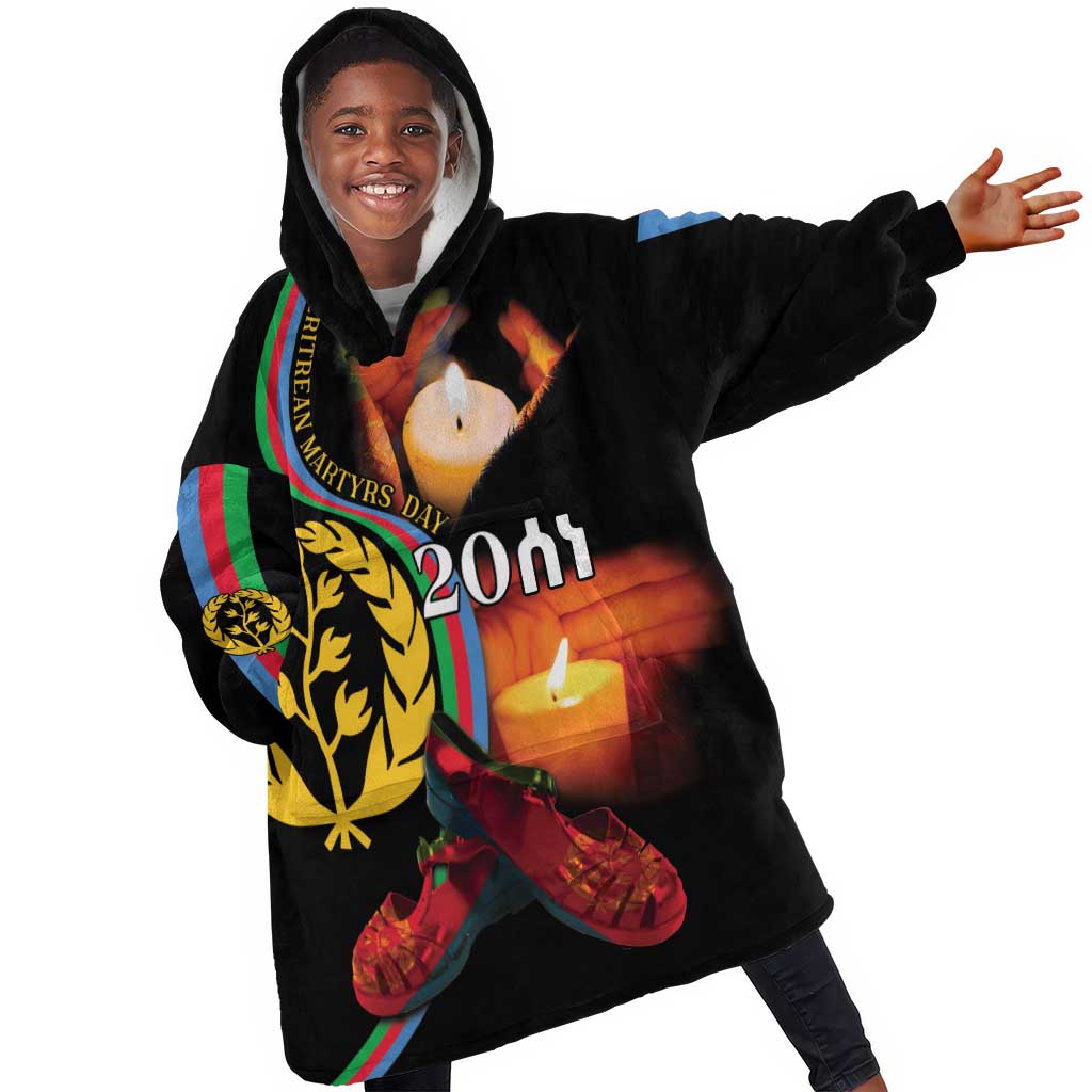 Personalized Afro-Eritrea Maelti Siwuat Kid Wearable Blanket Hoodie Candle Vigil Glory To Our Martyrs Eritrea