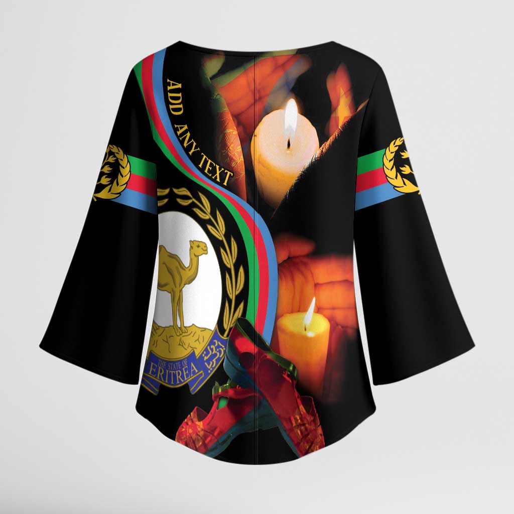 Personalized Afro-Eritrea Maelti Siwuat Kimono Sleeve Blouse Candle Vigil Glory To Our Martyrs Eritrea