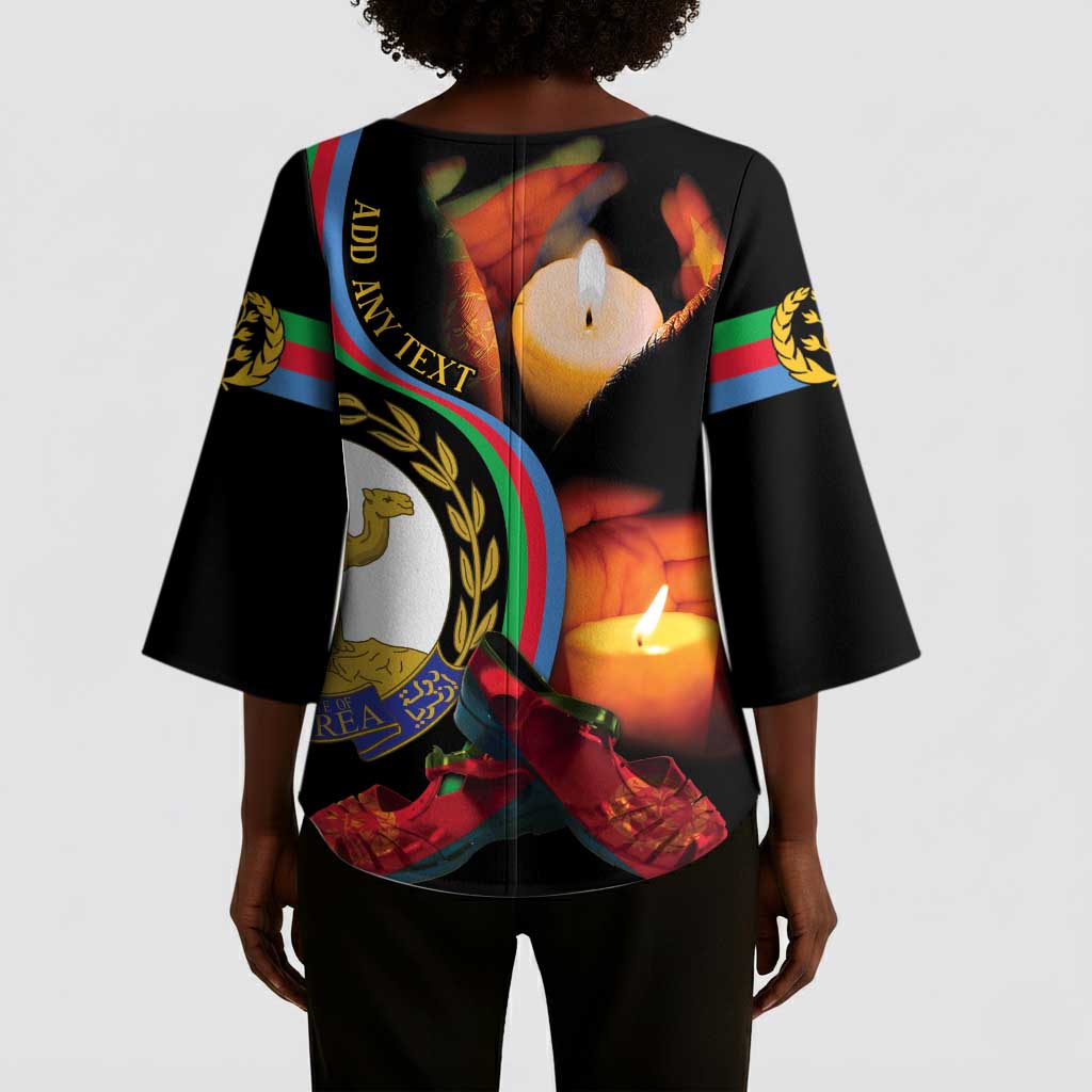 Personalized Afro-Eritrea Maelti Siwuat Kimono Sleeve Blouse Candle Vigil Glory To Our Martyrs Eritrea