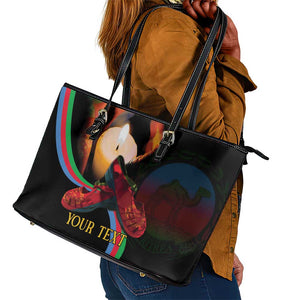 Personalized Afro-Eritrea Maelti Siwuat Leather Tote Bag Candle Vigil Glory To Our Martyrs Eritrea