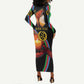 Personalized Afro-Eritrea Maelti Siwuat Long Sleeve Bodycon Dress Candle Vigil Glory To Our Martyrs Eritrea LT9