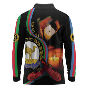 Personalized Afro-Eritrea Maelti Siwuat Long Sleeve Polo Shirt Candle Vigil Glory To Our Martyrs Eritrea