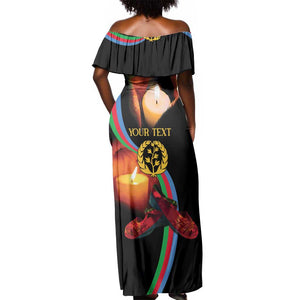 Personalized Afro-Eritrea Maelti Siwuat Off Shoulder Maxi Dress Candle Vigil Glory To Our Martyrs Eritrea