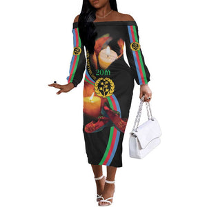 Personalized Afro-Eritrea Maelti Siwuat Off The Shoulder Long Sleeve Dress Candle Vigil Glory To Our Martyrs Eritrea