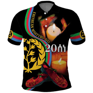 Personalized Afro-Eritrea Maelti Siwuat Polo Shirt Candle Vigil Glory To Our Martyrs Eritrea