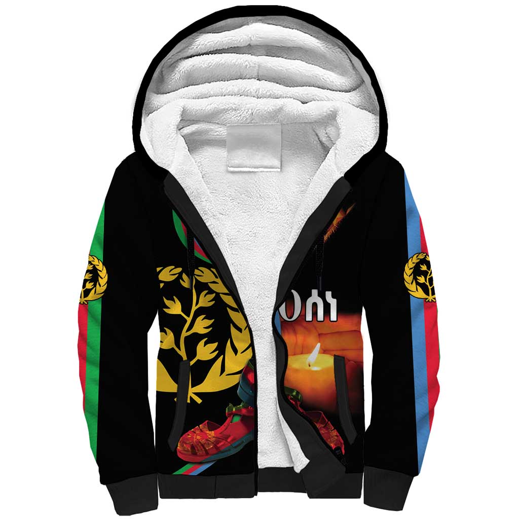 Personalized Afro-Eritrea Maelti Siwuat Sherpa Hoodie Candle Vigil Glory To Our Martyrs Eritrea