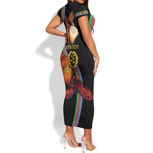 Personalized Afro-Eritrea Maelti Siwuat Short Sleeve Bodycon Dress Candle Vigil Glory To Our Martyrs Eritrea