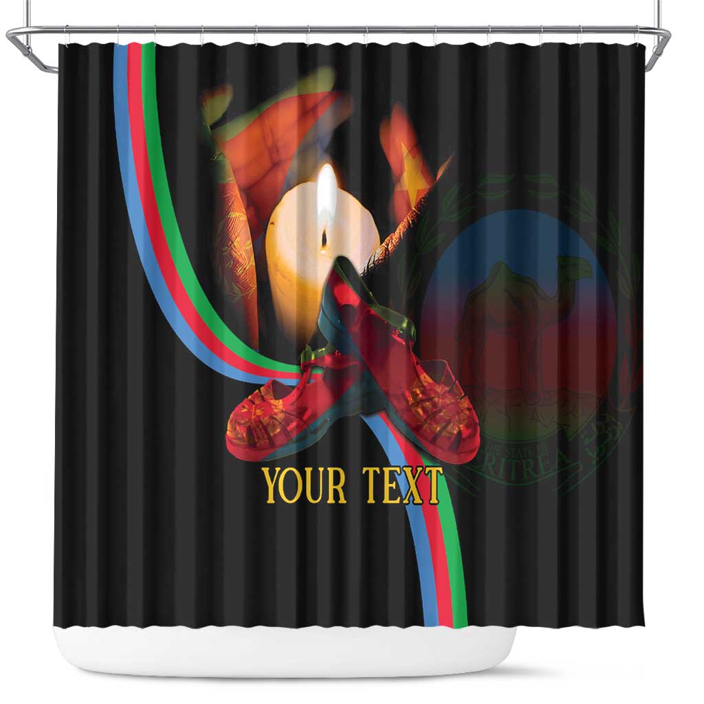 Personalized Afro-Eritrea Maelti Siwuat Shower Curtain Candle Vigil Glory To Our Martyrs Eritrea