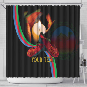 Personalized Afro-Eritrea Maelti Siwuat Shower Curtain Candle Vigil Glory To Our Martyrs Eritrea