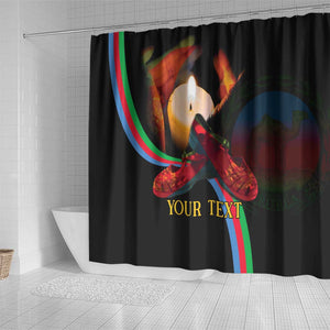 Personalized Afro-Eritrea Maelti Siwuat Shower Curtain Candle Vigil Glory To Our Martyrs Eritrea