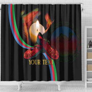 Personalized Afro-Eritrea Maelti Siwuat Shower Curtain Candle Vigil Glory To Our Martyrs Eritrea