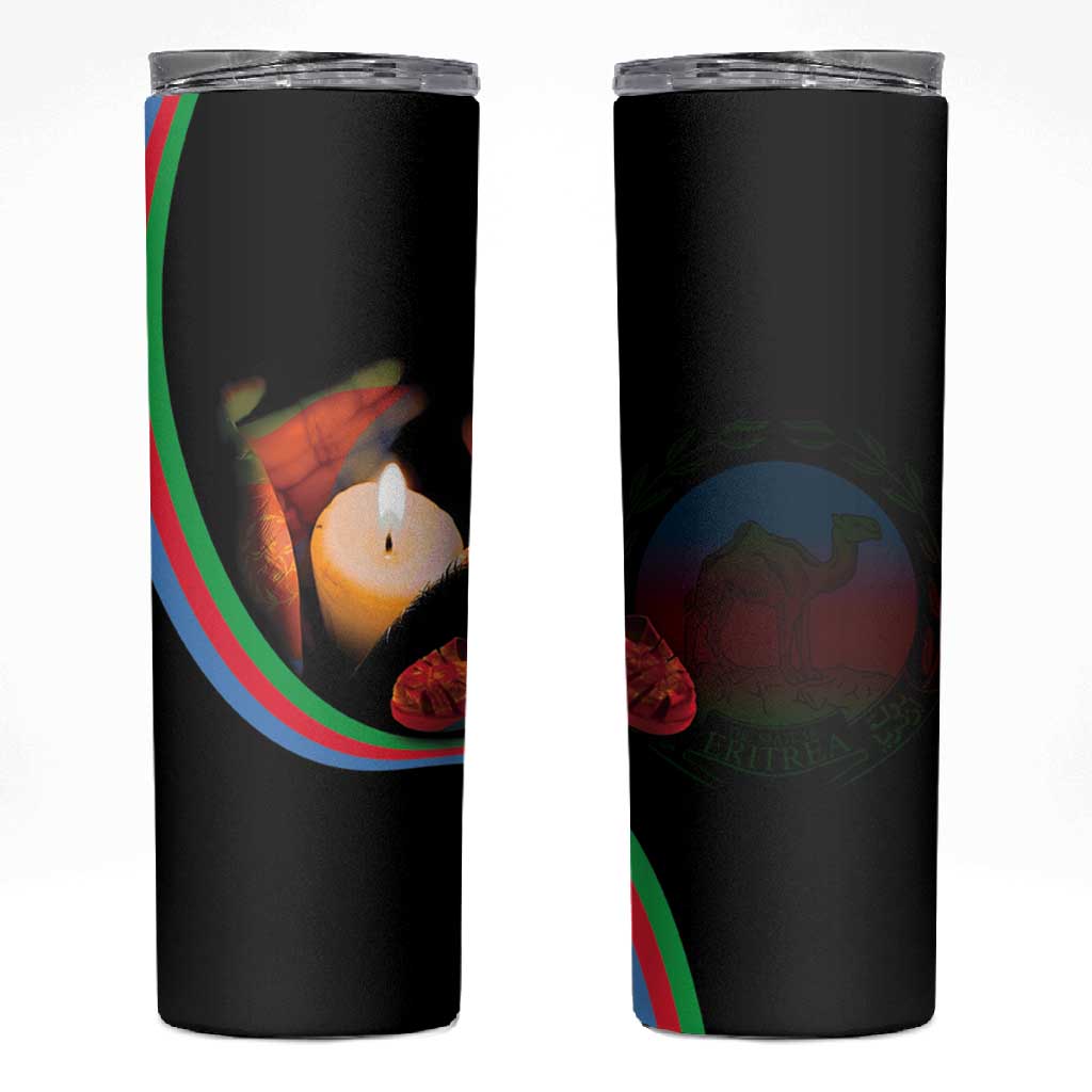 Personalized Afro-Eritrea Maelti Siwuat Skinny Tumbler Candle Vigil Glory To Our Martyrs Eritrea