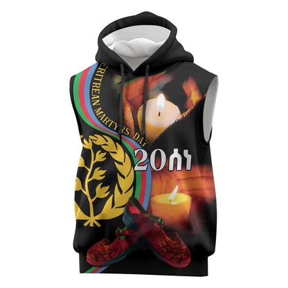 Personalized Afro-Eritrea Maelti Siwuat Sleeveless Hoodie Candle Vigil Glory To Our Martyrs Eritrea - African Pride