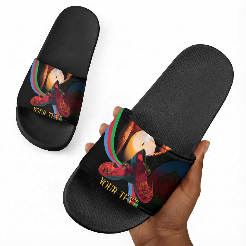 Personalized Afro-Eritrea Maelti Siwuat Slide Sandals Candle Vigil Glory To Our Martyrs Eritrea
