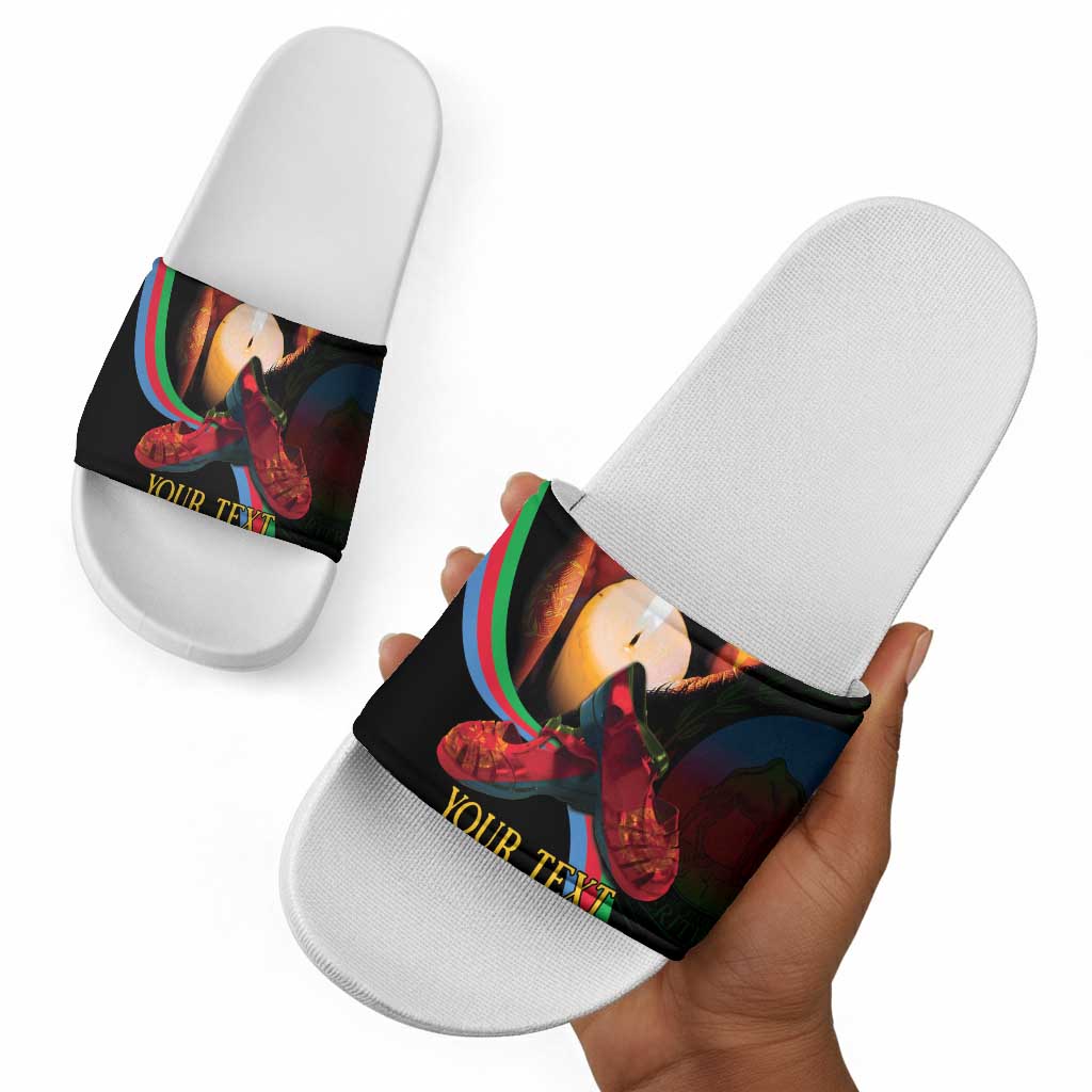 Personalized Afro-Eritrea Maelti Siwuat Slide Sandals Candle Vigil Glory To Our Martyrs Eritrea