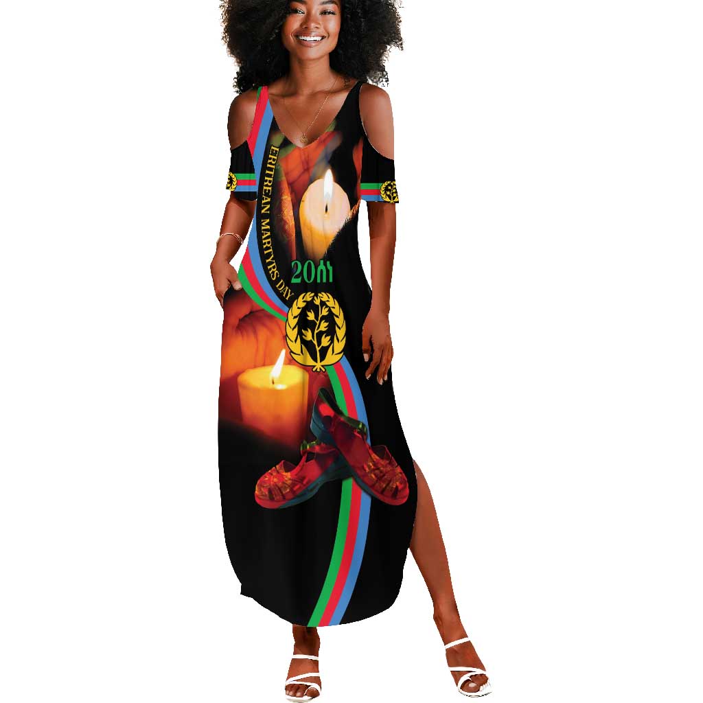 Personalized Afro-Eritrea Maelti Siwuat Summer Maxi Dress Candle Vigil Glory To Our Martyrs Eritrea