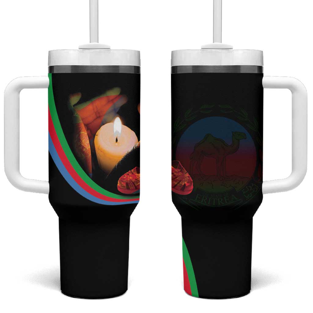 Personalized Afro-Eritrea Maelti Siwuat Tumbler With Handle Candle Vigil Glory To Our Martyrs Eritrea