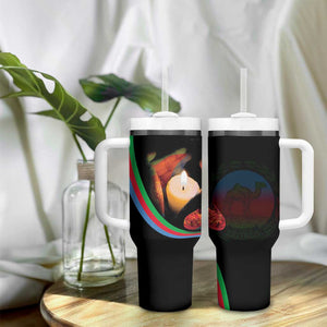 Personalized Afro-Eritrea Maelti Siwuat Tumbler With Handle Candle Vigil Glory To Our Martyrs Eritrea