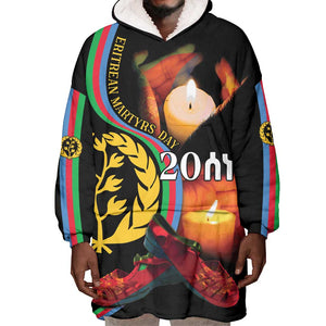 Personalized Afro-Eritrea Maelti Siwuat Wearable Blanket Hoodie Candle Vigil Glory To Our Martyrs Eritrea