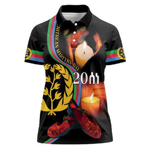 Personalized Afro-Eritrea Maelti Siwuat Women Polo Shirt Candle Vigil Glory To Our Martyrs Eritrea