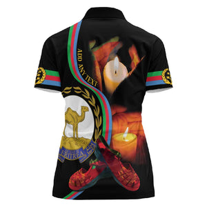 Personalized Afro-Eritrea Maelti Siwuat Women Polo Shirt Candle Vigil Glory To Our Martyrs Eritrea