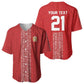 World Football 2026 Egypt Custom Baseball Jersey Red Ancient Egyptian Hieroglyphs LT9
