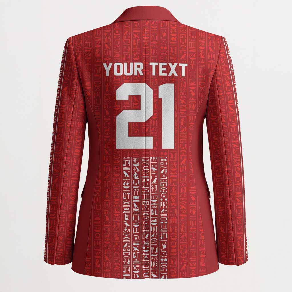 World Football 2026 Egypt Custom Blazer Red Ancient Egyptian Hieroglyphs - African Pride