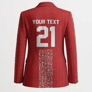 World Football 2026 Egypt Custom Blazer Red Ancient Egyptian Hieroglyphs - African Pride