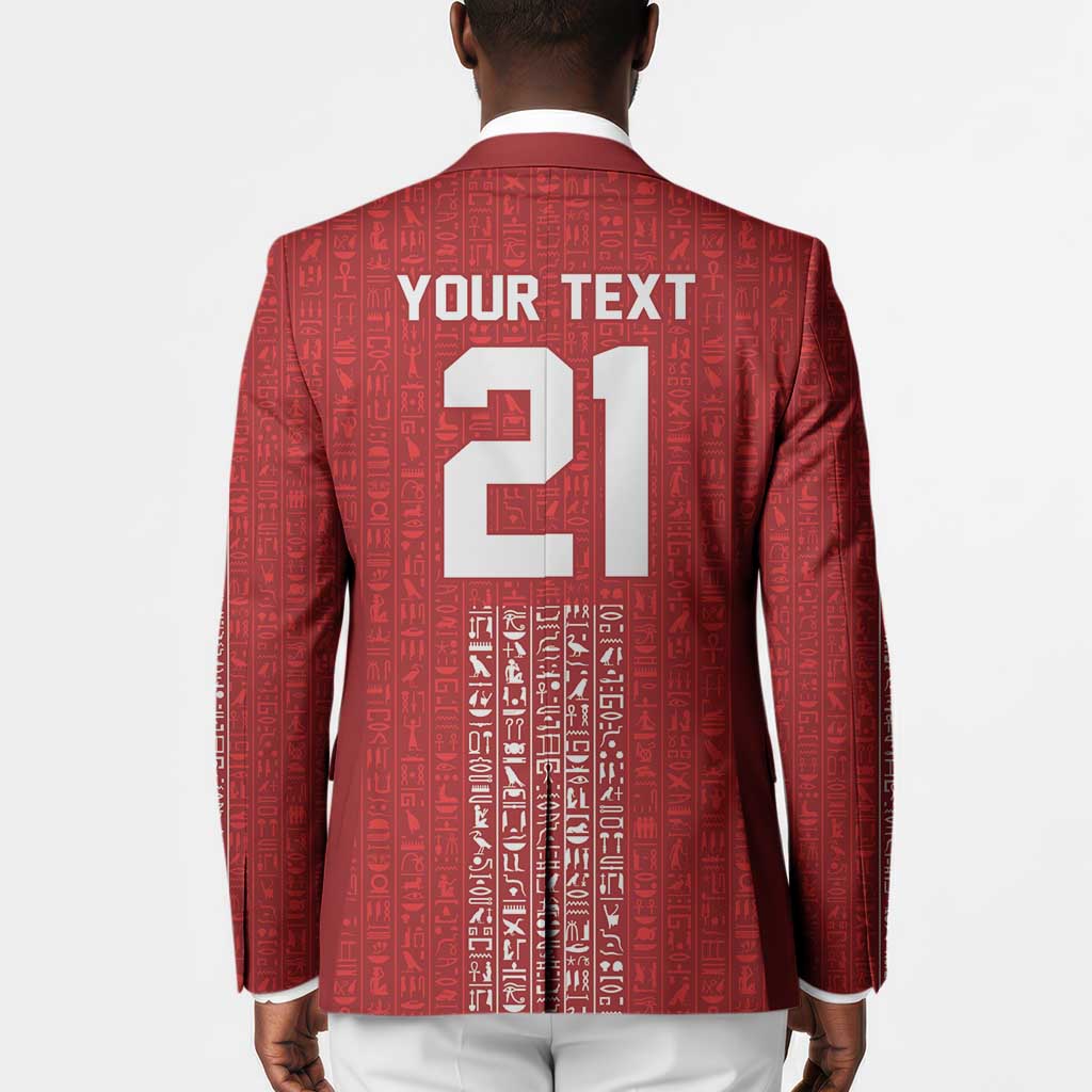 World Football 2026 Egypt Custom Blazer Red Ancient Egyptian Hieroglyphs - African Pride