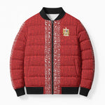 World Football 2026 Egypt Custom Bomber Puffer Jacket Red Ancient Egyptian Hieroglyphs - African Pride