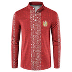 World Football 2026 Egypt Custom Button Sweatshirt Red Ancient Egyptian Hieroglyphs