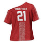 World Football 2026 Egypt Custom Cross Shoulder Shirt Red Ancient Egyptian Hieroglyphs - African Pride