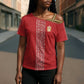 World Football 2026 Egypt Custom Cross Shoulder Shirt Red Ancient Egyptian Hieroglyphs - African Pride