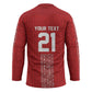 World Football 2026 Egypt Custom Hockey Jersey Red Ancient Egyptian Hieroglyphs - African Pride