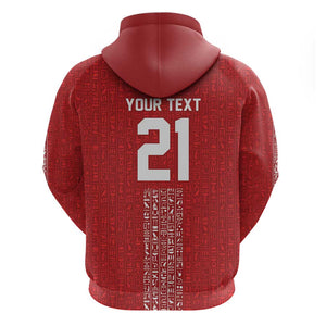 World Football 2026 Egypt Custom Hoodie Red Ancient Egyptian Hieroglyphs - African Pride