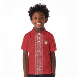 World Football 2026 Egypt Custom Kid Polo Shirt Red Ancient Egyptian Hieroglyphs LT9
