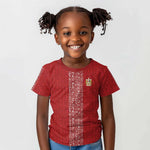World Football 2026 Egypt Custom Kid T shirt Red Ancient Egyptian Hieroglyphs LT9