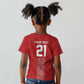 World Football 2026 Egypt Custom Kid T shirt Red Ancient Egyptian Hieroglyphs LT9