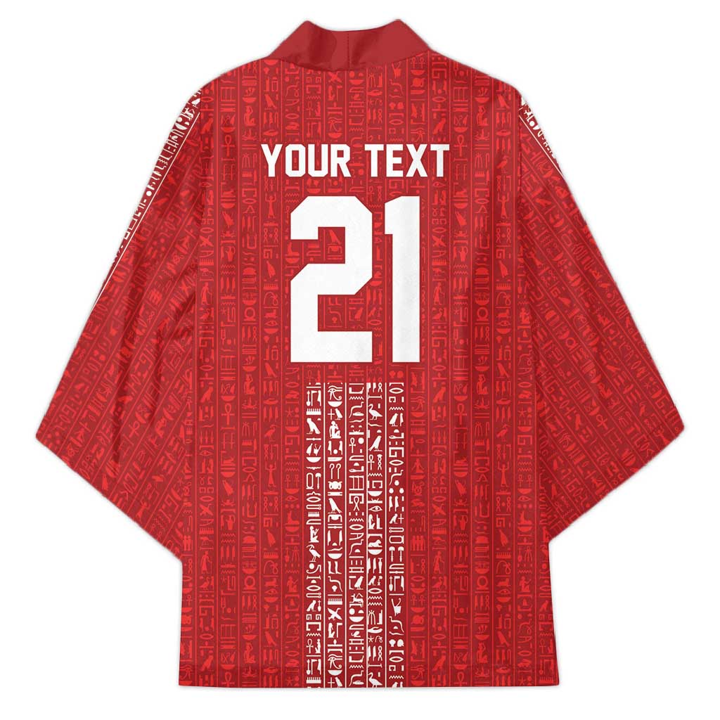 World Football 2026 Egypt Custom Kimono Red Ancient Egyptian Hieroglyphs - African Pride