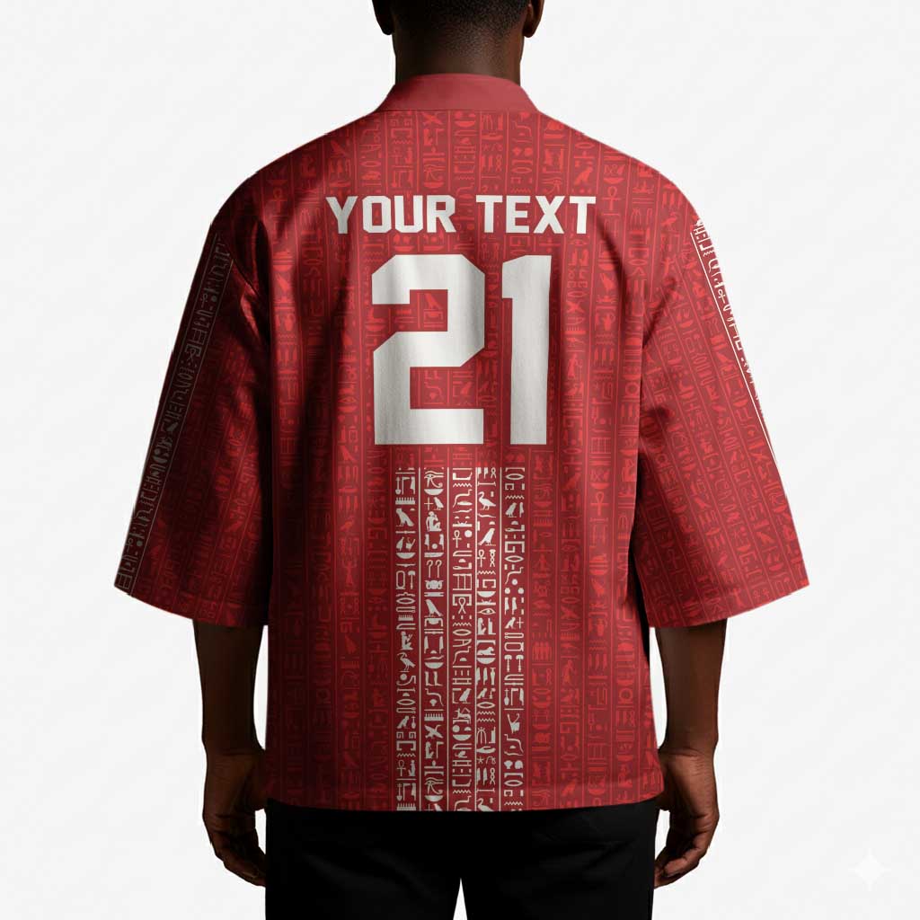World Football 2026 Egypt Custom Kimono Red Ancient Egyptian Hieroglyphs - African Pride