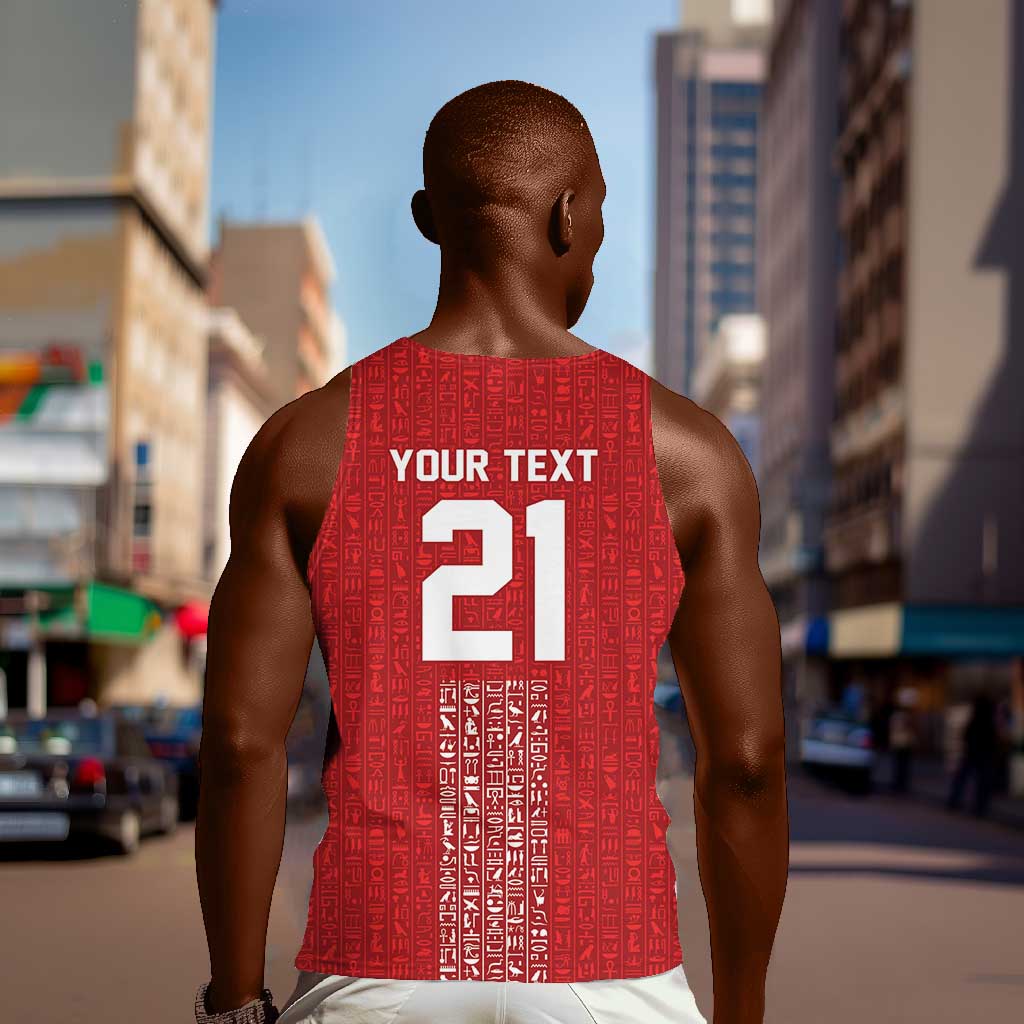 World Football 2026 Egypt Custom Men Tank Top Red Ancient Egyptian Hieroglyphs - African Pride