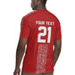 World Football 2026 Egypt Custom Rugby Jersey Red Ancient Egyptian Hieroglyphs LT9