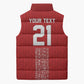 World Football 2026 Egypt Custom Sleeveless Puffer Jacket Red Ancient Egyptian Hieroglyphs - African Pride