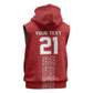 World Football 2026 Egypt Custom Sleeveless Zip Hoodie Red Ancient Egyptian Hieroglyphs - African Pride