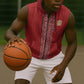 World Football 2026 Egypt Custom Sleeveless Zip Hoodie Red Ancient Egyptian Hieroglyphs - African Pride