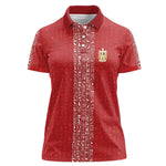 World Football 2026 Egypt Custom Women Polo Shirt Red Ancient Egyptian Hieroglyphs LT9