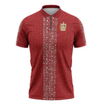 World Football 2026 Egypt Custom Zipper Polo Shirt Red Ancient Egyptian Hieroglyphs - African Pride