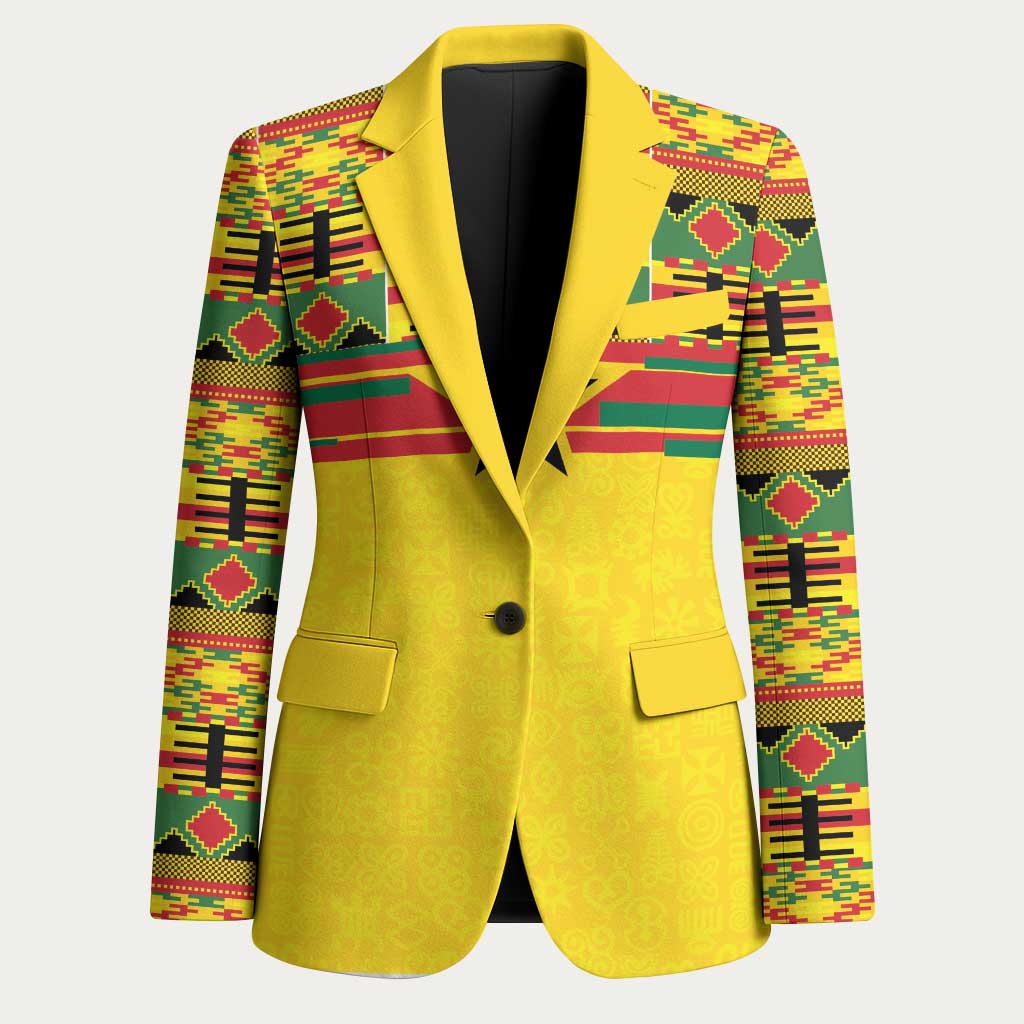 World Football 2026 Ghana Custom Blazer Black Stars African Kente Pattern - African Pride